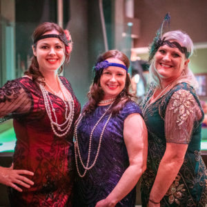 Katie Cappucci, Jessica Webster, Penny Beehler at the Casino Royale Speakeasy event.