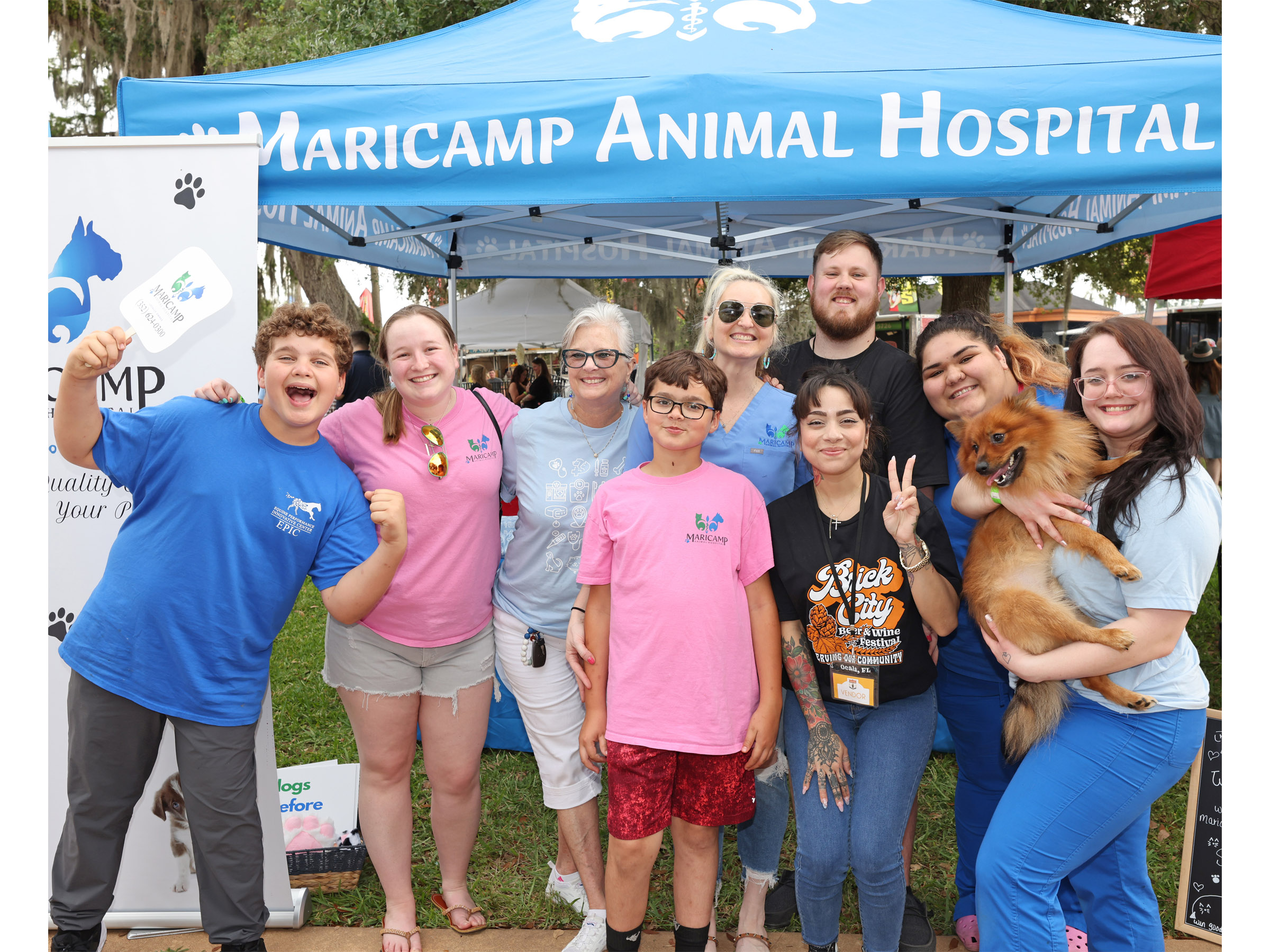 Dr. Katherine O’Brien and other members of the Maricamp Animal Hospital team