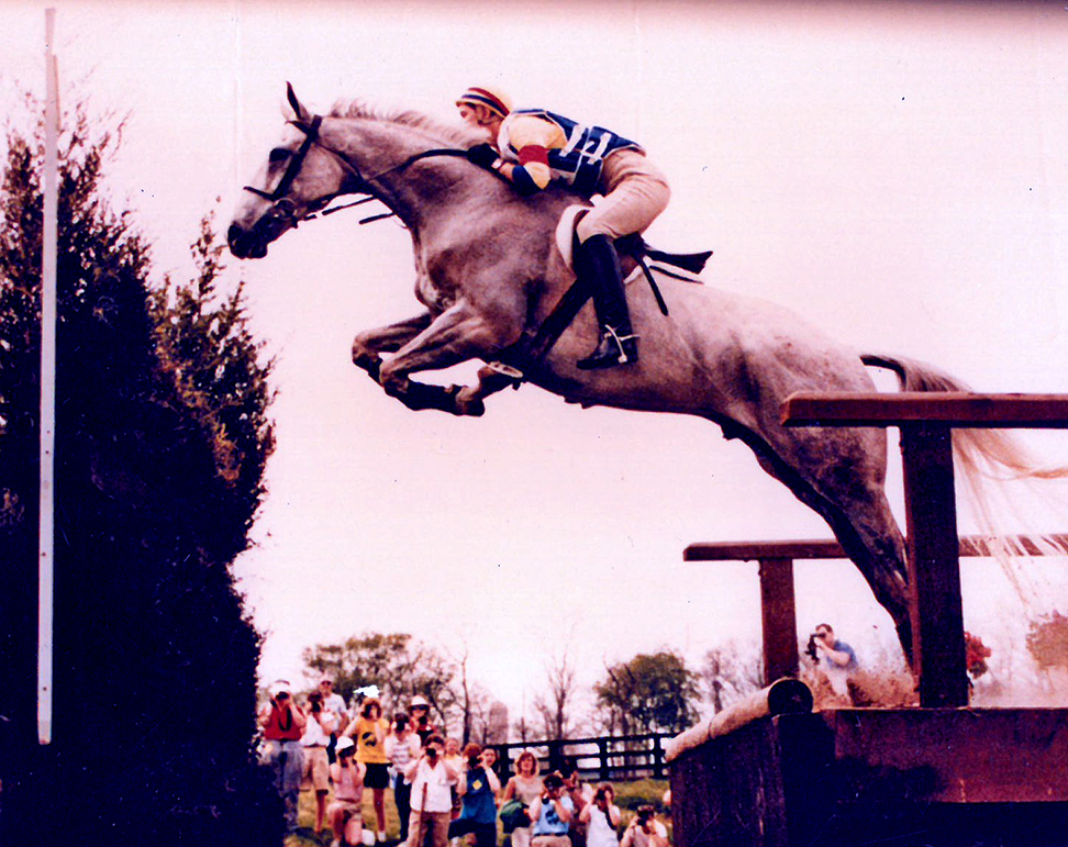 At the 1987 Rolex Kentucky International riding Monk; by Phelps Photo