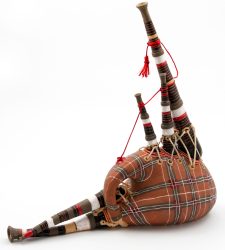 Close-up,Of,Bagpipe,From,Scotland,Over,White