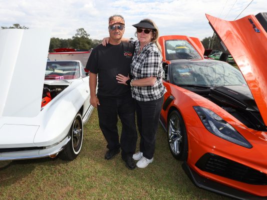 Skip and Deborah Carter with their 1965 Chevrolet Corvette and their 2019 Chevrolet ZR1 Corvette