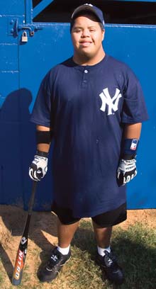 Yankees first baseman Kenneth Ramirez prepares for a game.