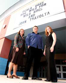 Jude Hagin (left) and Brian and Tava Sofsky were instrumental in bringing the Wild Hogs premiere to Ocala.