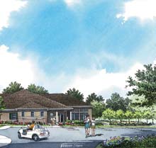 Proposed Country Club Front Entry, right side. 
