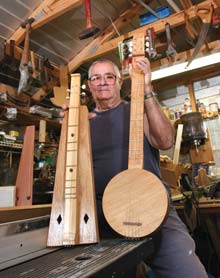 72-year-old George McWhorter prides himself on his handmade musical instruments.